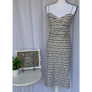 MONROW Chain Stripe Bustier Spaghetti Strap Dress